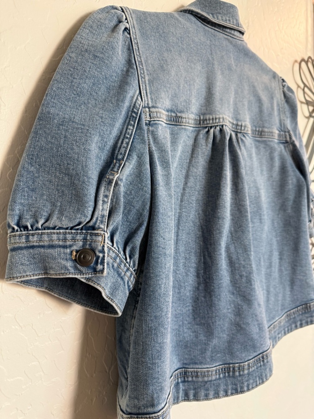 CASLON Short Sleeve Denim Jacket - Light Blue - Small - Picture 4 of 6